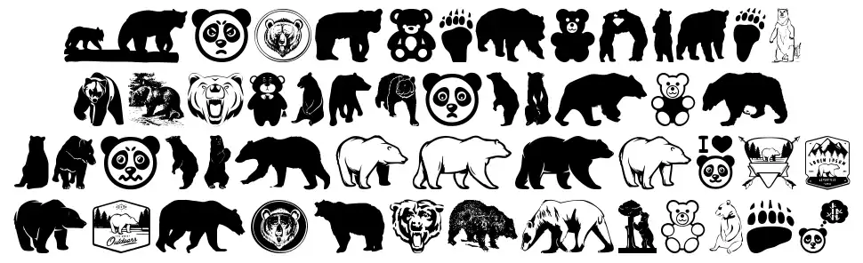 Bear Icons font by Woodcutter - FontRiver