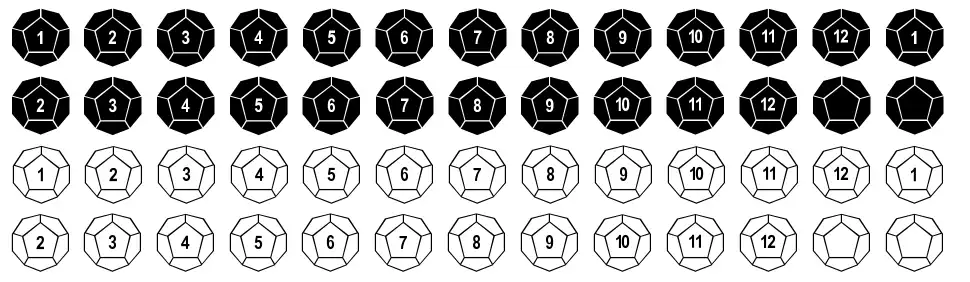 Dodecahedron font