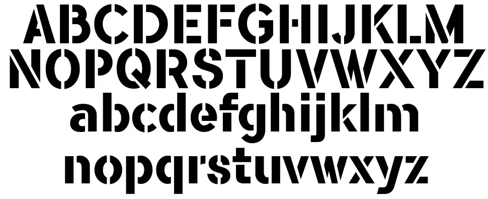 Flamante Stencil schriftart