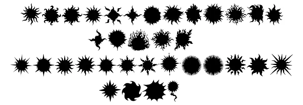 Flaming Stars & Splatters font