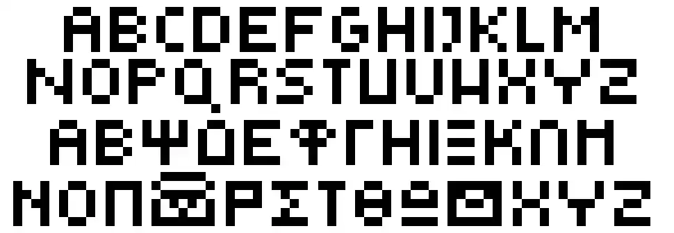 Greek Bear Tiny E font