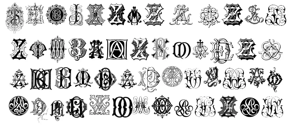 Intellecta Monograms Random Samples Eight font