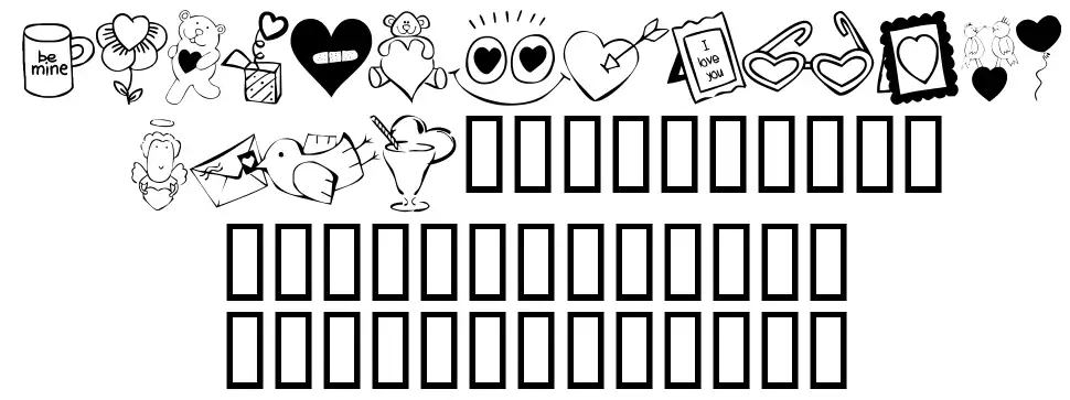 KR Cuori Divertenti 4 font
