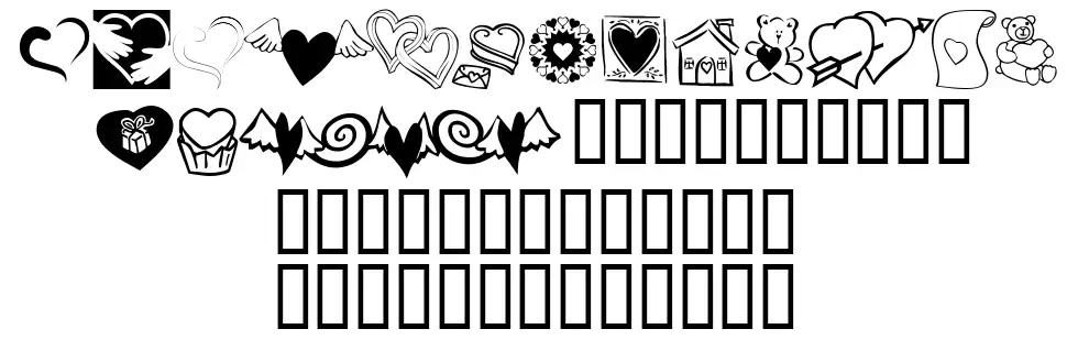 KR Cuori Divertenti 5 font