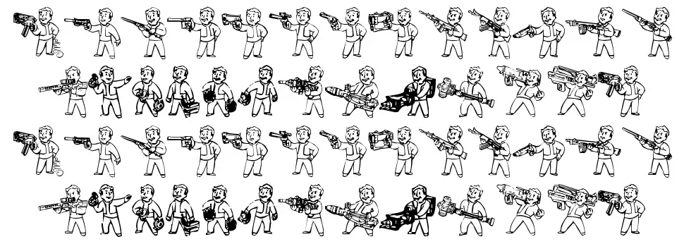 Pip Boy Weapons Dingbats font