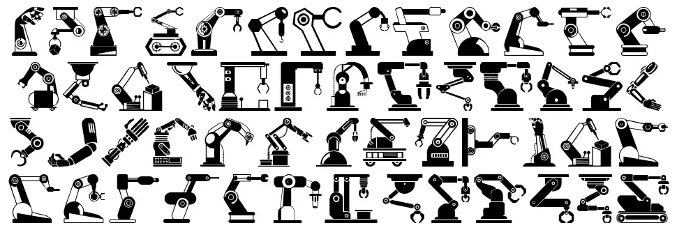 robotic arm font by woodcutter fontriver robotic fonts