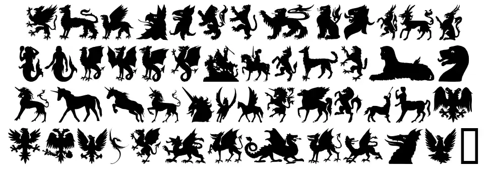 SL Mythological Silhouettes font