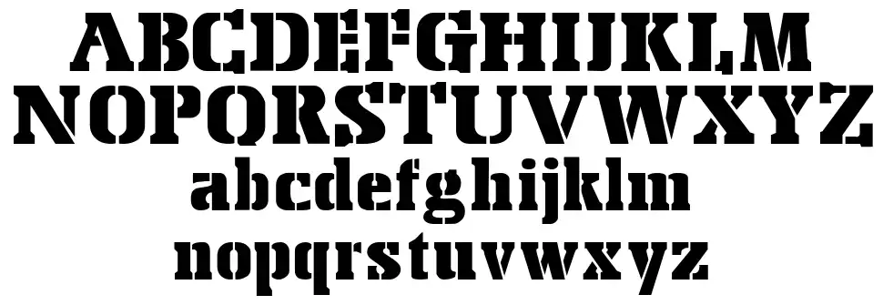 Stencil Export schriftart