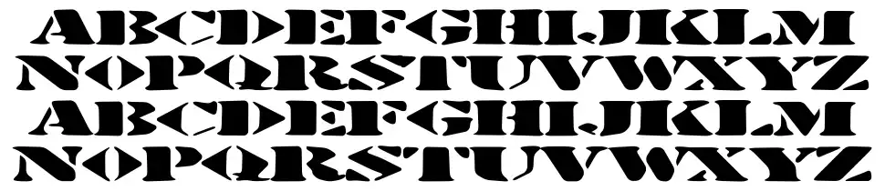 Stenciltration schriftart