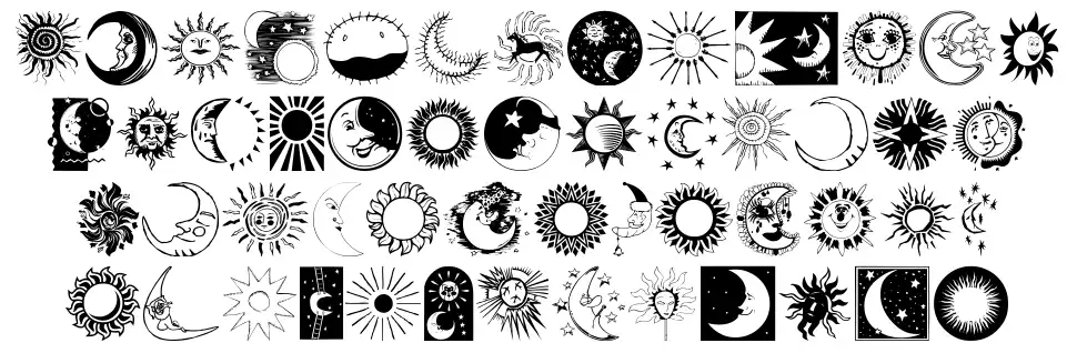 Sun and Moon font
