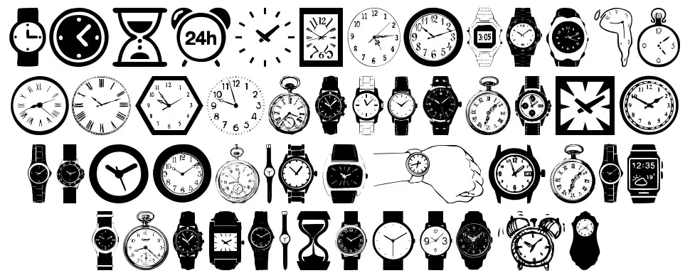 Watches font by Woodcutter FontRiver