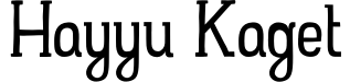 Hayyu Kaget