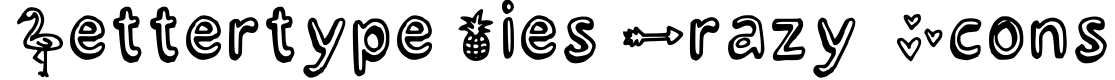 Lettertype Mies Crazy Icons