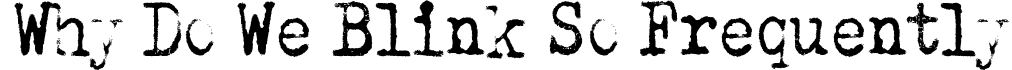 Why do we blink so frequently