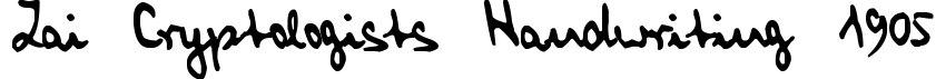 zai Cryptologist's Handwriting 1905