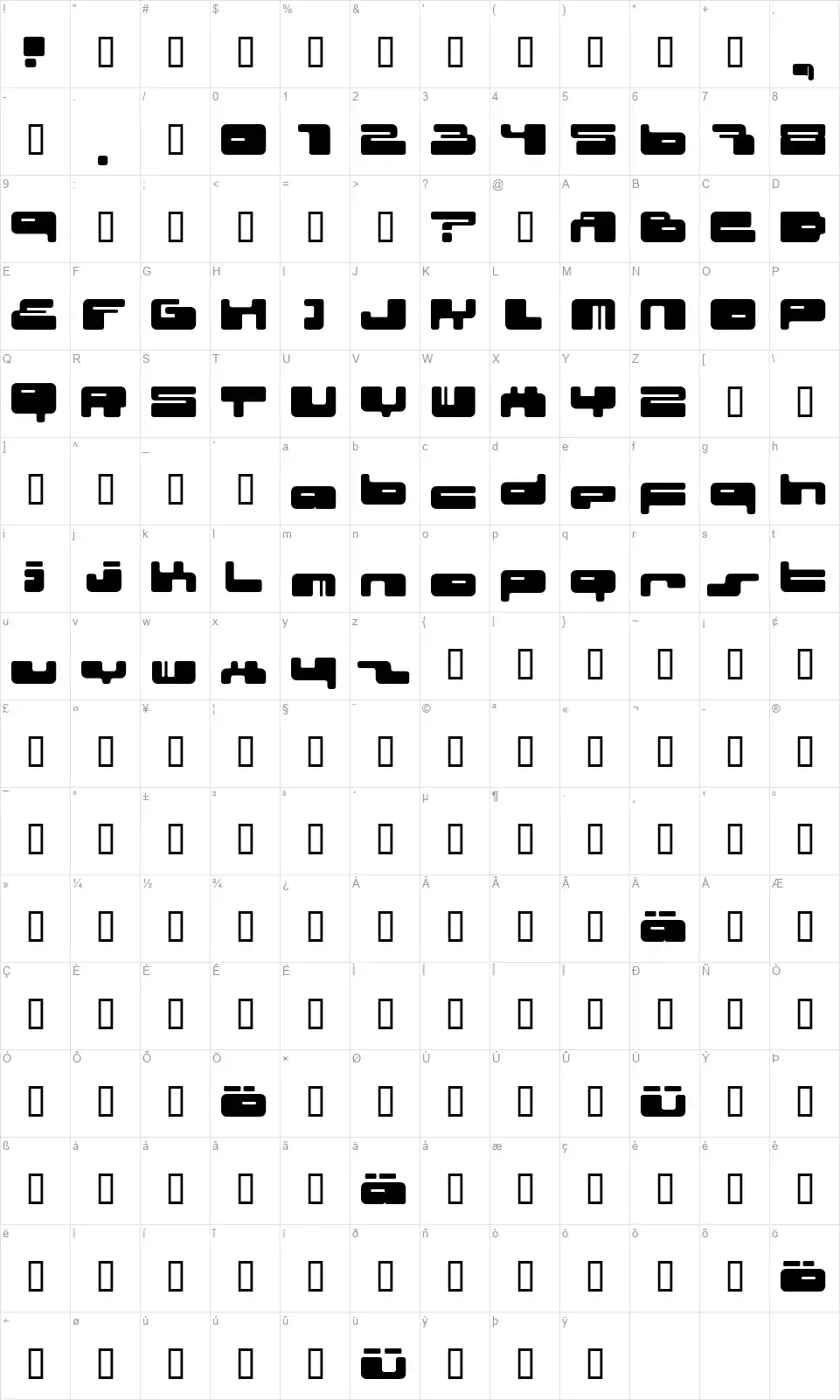 02.10font character map