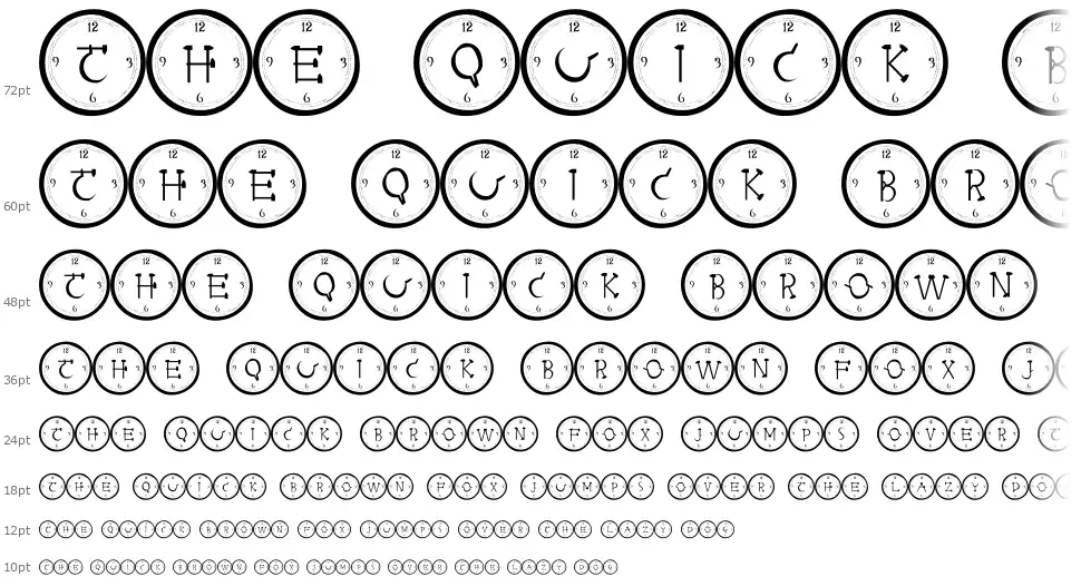 101! Clock Face font by Nght Place FontRiver