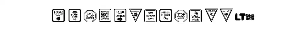 12 Halloween Signs LTfont specimens