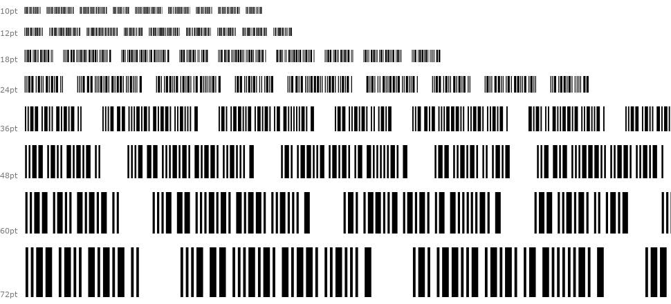 3 of 9 Barcode 字形 瀑布