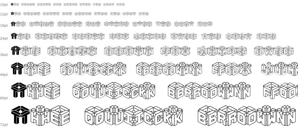 3D Let font Waterfall