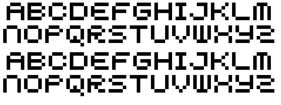 5squared Pixel písmo Exempláře