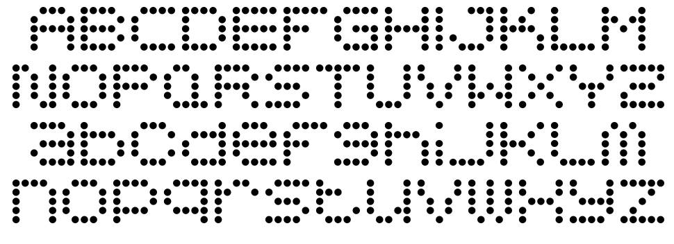 5x5 Dots písmo Exempláře