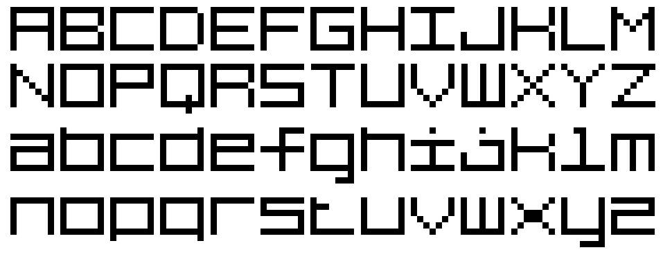 7 Squared font specimens