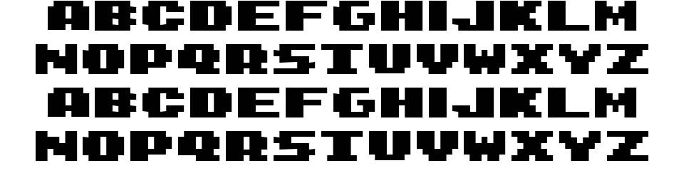 8-bit Arcade font specimens