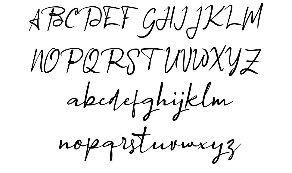 A Agreement Signature font specimens