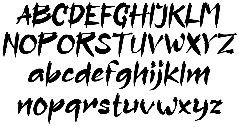 a Assassin Ninja font specimens