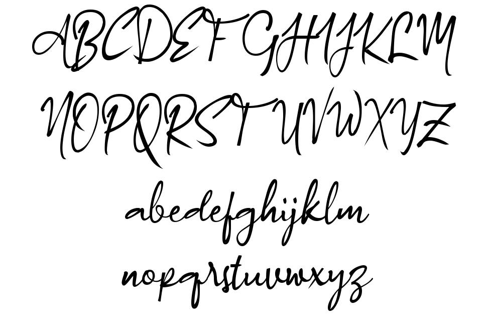 A Authorized Signature font Örnekler