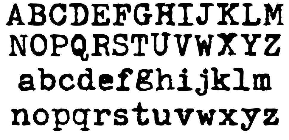 A Habesha's Typewriter font specimens