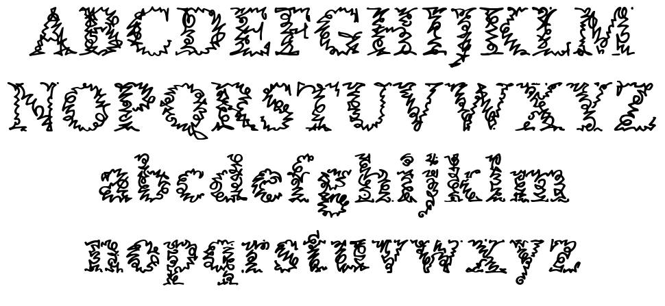 A Morris Line font specimens