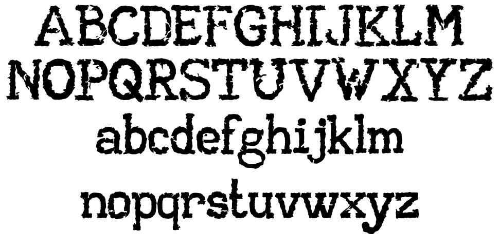 AA Typewriter 字形 标本
