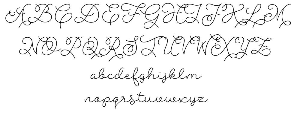 Abigail Script font specimens