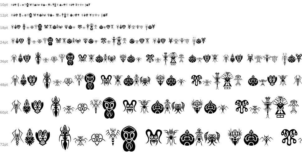 Abstract Alien Symbols písmo Vodopád