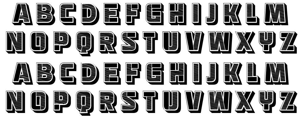 Abstract Blocks font specimens