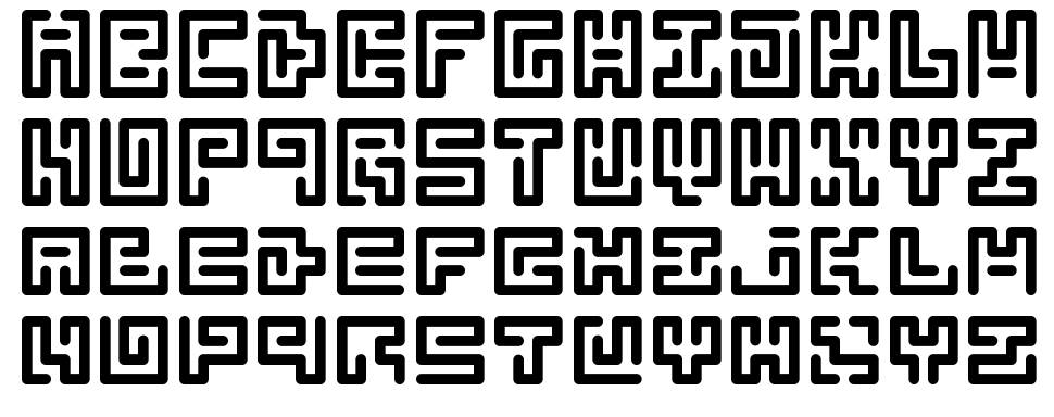 Abstract Labyrinth Rounded font specimens