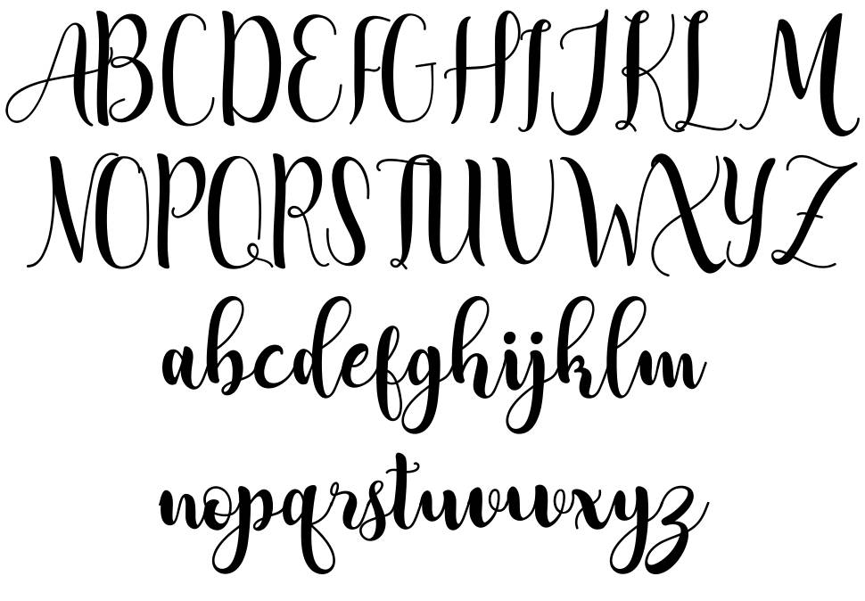 Adreena Script font Örnekler
