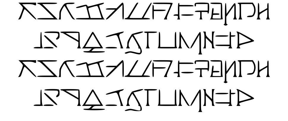 Aeridanish Script 字形 标本