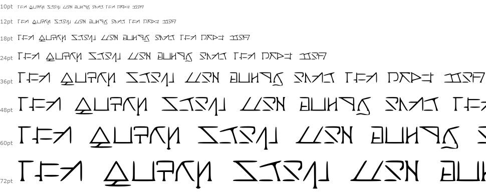 Aeridanish Script písmo Vodopád