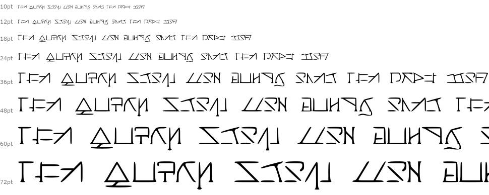 Aeridanish Script 字形 Waterfall