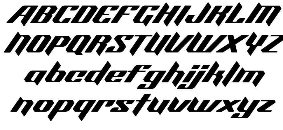 Aeroblade font specimens