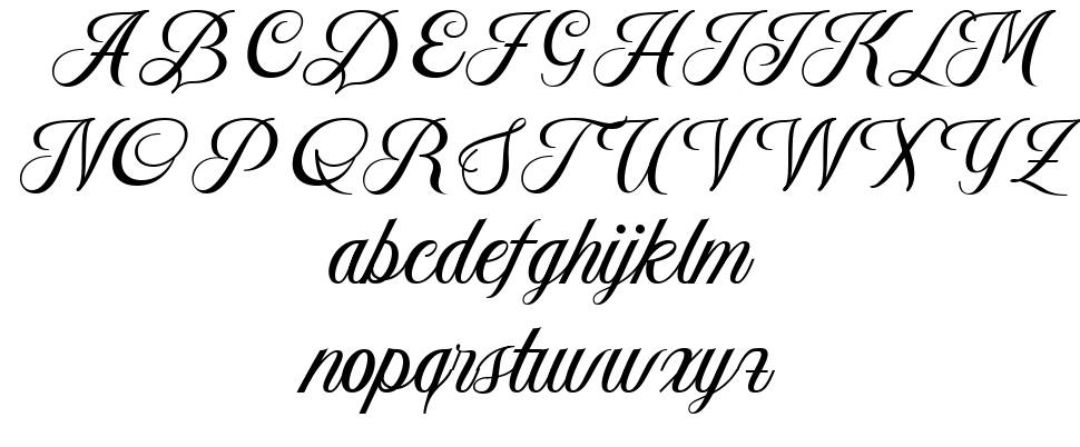 Aetrina Script font specimens
