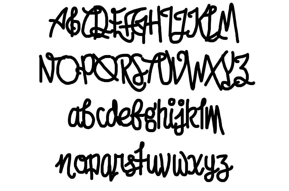 Afroed Dizzy Yak font Örnekler