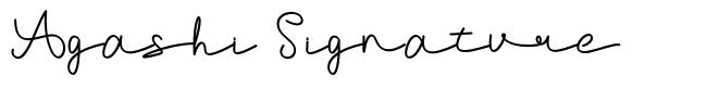 Agashi Signature 字形