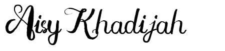 Aisy Khadijah 字形