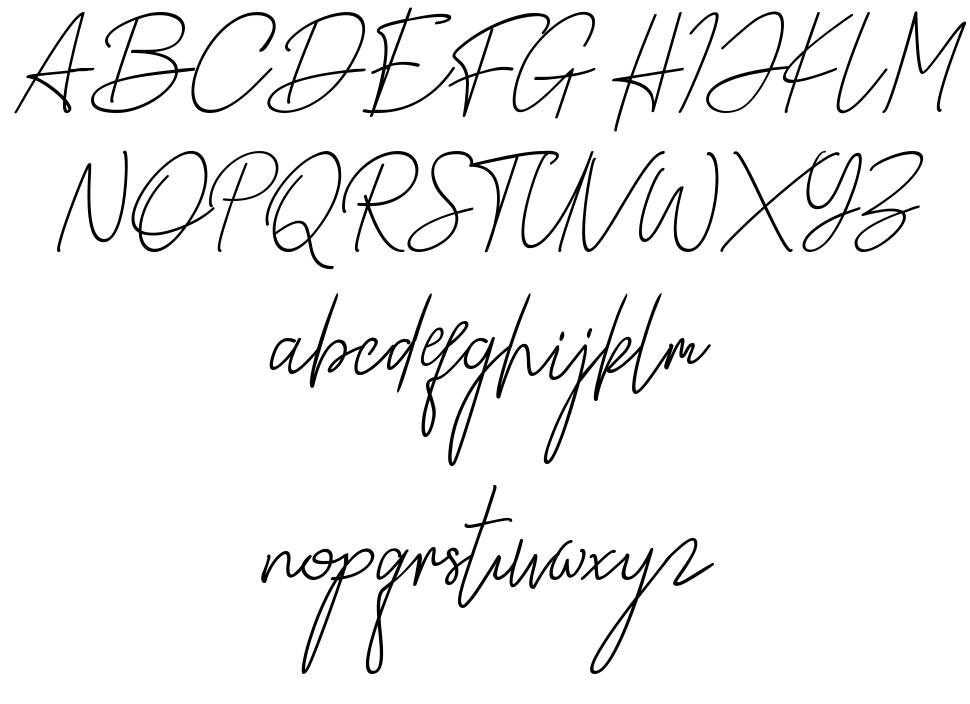 Alamanda Santika Signature font specimens