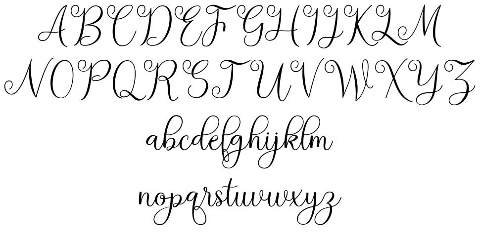 Alander Script font specimens