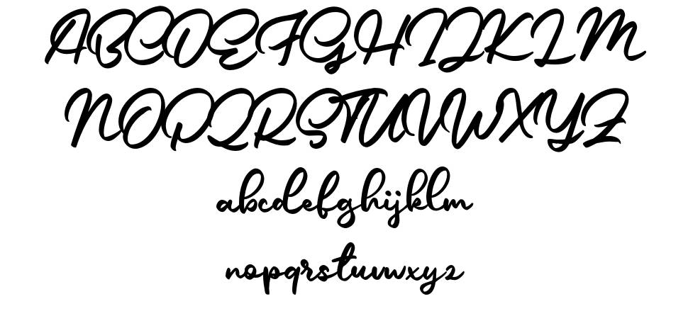 Alica Script font specimens